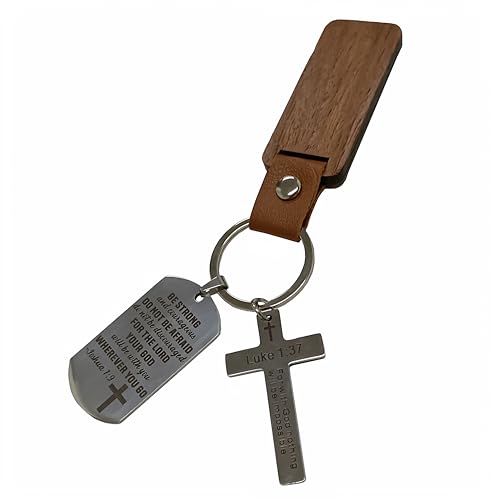 GLORYABC Christian Keychain with Bible Verse - Joshua 1:9 Luke