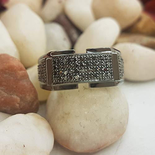 Dazzlingrock Collection 0.60 cttw Round Black Diamond Hip Hop Men's Wedding Band in 10K Solid Gold2