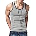 YSERB Mens Tank Top Contrast Color Casual Shirts Soft Lightweight Workout Sleeveless Gym Muscle Shirts Bodybuilding Tee Shirt Gray