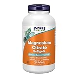 NOW Supplements, Magnesium Citrate, With Glycinate & Malate, Nervous System Support*, 180 Softgels