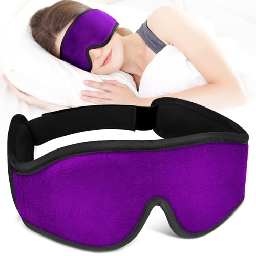 Masque de sommeil 3D profilé pour une occultation totale et une absence de pression | Conception respirante et douce en mousse à mémoire de forme | Aide au sommeil en voyage