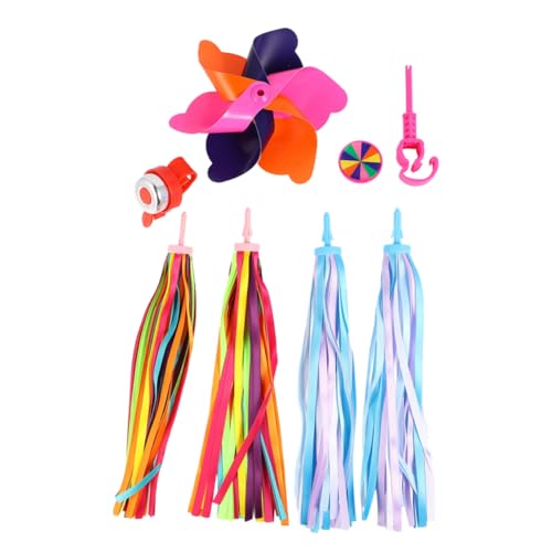 VICASKY Bike Accessories Set for Windmill Streamers and Bell for Scooters and Bicycles Present for Birthday and Holidays Fun Bike Decor for Boys