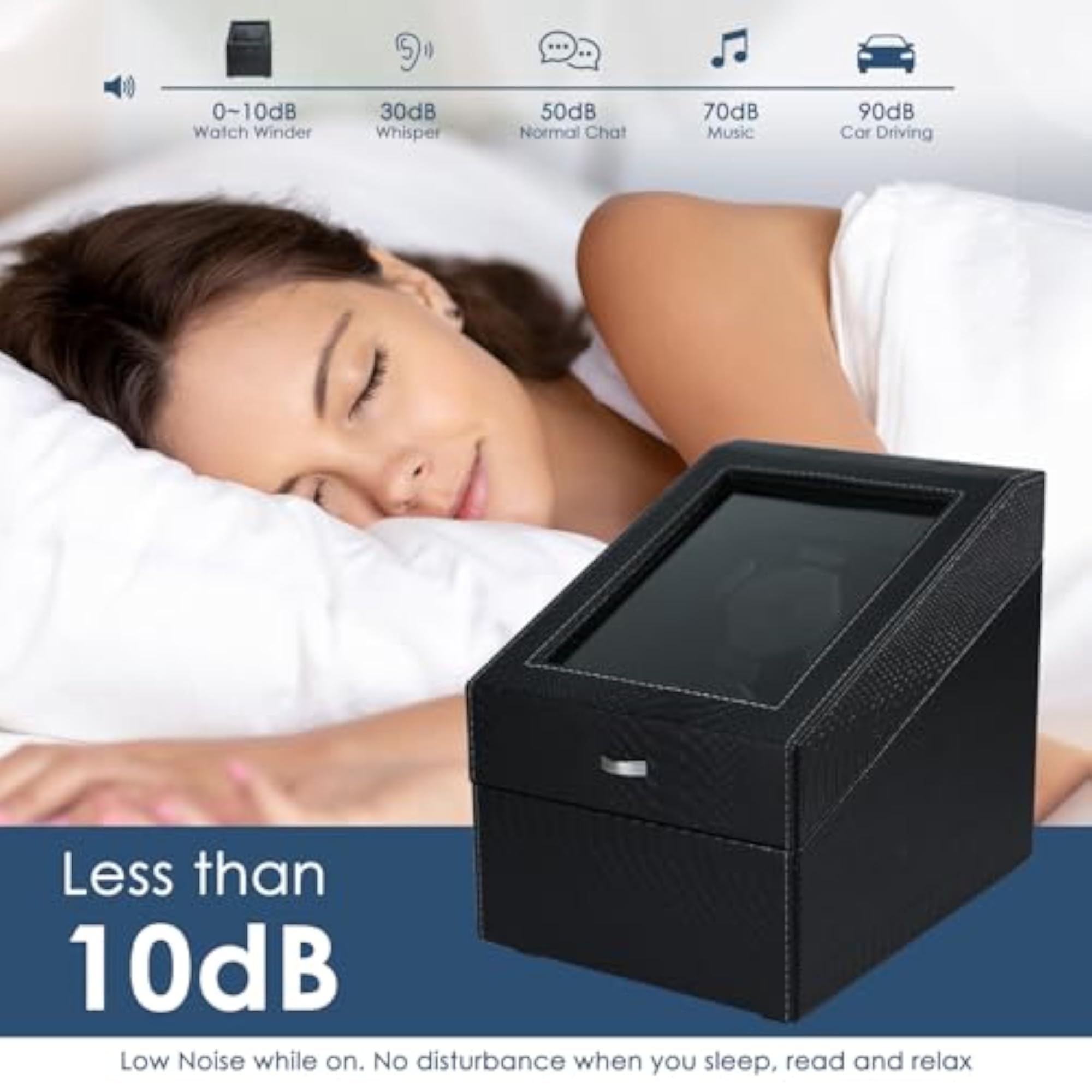 Watch Winder for Automatic Watches, 3 Storage Compartments