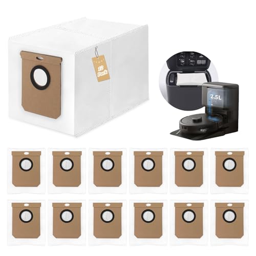 12 Pack Bolsas de Polvo para Conga Home 10000, 8090 Ultra, 9090 IA 2,5L de Capacidad Bolsas de Aspiradora Compatible con eufy L50 SES, L60 SES y para Haier H9+ Accesorios
