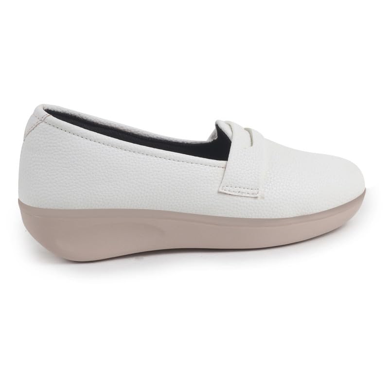 FAUSTO Women's Textured Slip On Casual Shoes Flatform Heel Height Enhancer|All Day Comfort Shoes 7 41hOX7wbXrL