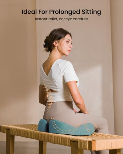Image of ProtoArc Seat Cushion, Office Chair Cushion for Sciatica, Coccyx Cushion, Ergonomic Memory Foam Seat Cushion for Car, Home, Pressure Relief Pad for Hip, Tailbone, All Day Comfort - Mint Green