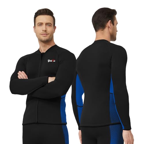 GoldFin Wetsuit para hombre, 2mm Short y Chaqueta de Neopreno, azul, talla S miniatura 2