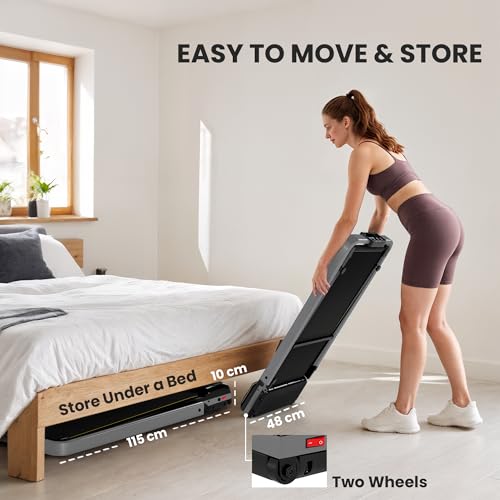 SPORTNOW Folding Treadmill with Incline, in Under Desk Walking