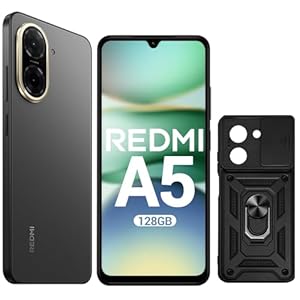 XIAOMI Redmi A5 Smartphone Android 4G, 4GB+128GB,Dual SIM,Black, 6.88 Inch Screen 5200 mAh Battery,6.52" HD+ Display,Case Included (Black,4+128GB)
