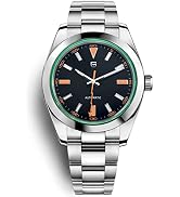 Pagani Design 1733 Heren Automatische Horloges NH35A Beweging Groen Glas Bliksem Pointer Roestvrij...