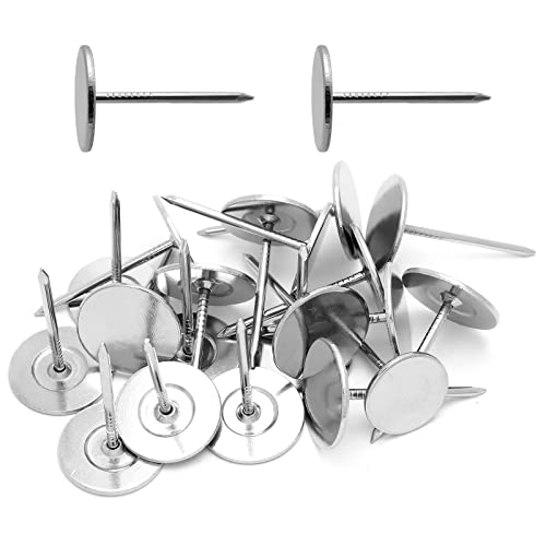 Jiozermi Silver Flat Head Thumb Tacks, 20 Pcs, 0.75''