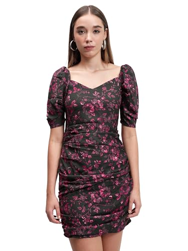 Image of Tokyo Talkies Women's Dresses for Women | Floral Print | Short Smocked Dress | Puff Sleeves | Elegant & Trendy