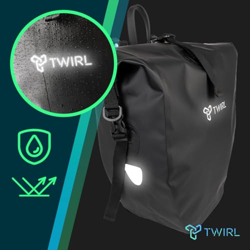 Twirl Fahrradtasche für Gepäckträger Single, 22 Liter, mit Tragegriff, Schultergurt und herausnehmbarer kleinen Innentasche, Gepäckträgertasche, Fahrrad Tasche hinten, schwarz