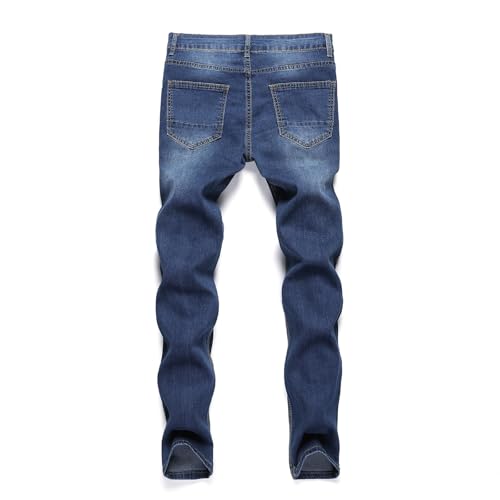 Men Classic Skinny Jeans High Rise Stretch Tapered Leg Denim Pants Slim Fit Solid Biker Moto Jean Trousers4