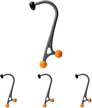 TRIGGERPOINT Performance Therapy AcuCurve Massage Cane for Neck, Back and Shoulders, Gray/Orange (Pack of 4)