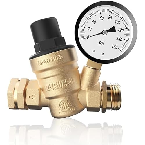 RVGUARD RV Water Pressure Regulator Valve, CSA Approved, Lead-Free Brass