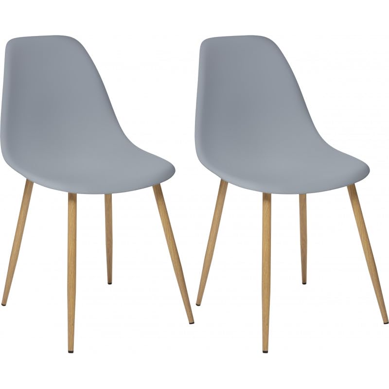 Lot de 2 chaises Style scandinave Taho Imitation chêne Atmosphera (Gris, Lot de 2 chaises Style scandinave Taho)