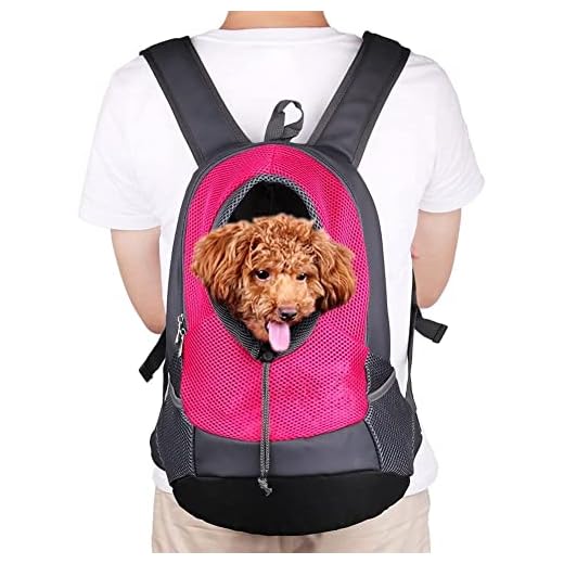 NHSUNRAY Pet Carrier zaino per piccolo cane gatto Puppy(8lbs Less) On-the-Go viaggio Pet anteriore posteriore borsa Soft traspirante Mesh Pup Pack 42 * 38 * 20cm (Rossa)