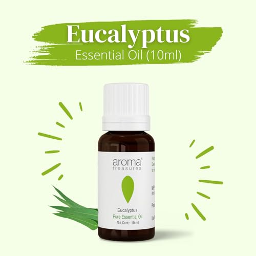 Image of Aroma Treasures Eucalyptus Essential Oil | 100% Pure & Natural Theraputic Essential oil for healthy Skin, body, Aromatherapy - 10ml