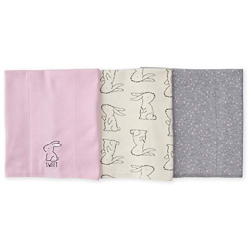 Gerber Baby Girls 3 Pack Knit Burp Cloth, Bunny Love, One Size