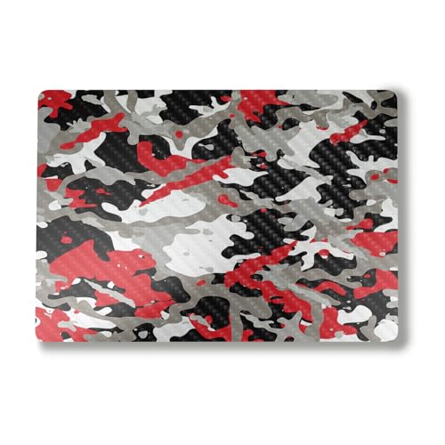 Carbon Fiber Laptop Skin Compatible with Surface Laptop 7 15" (2024) - Red Camo - Premium 3M Vinyl Protective Wrap Decal Cover - Easy to Apply | Crafted in The USA by MightySkins