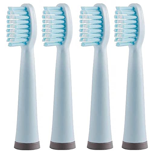 FEMBW Cabezales de cepillo de dientes eléctricos, cabezal de cepillo de repuesto curvado, suave, paquete de 4 (azul) Cover