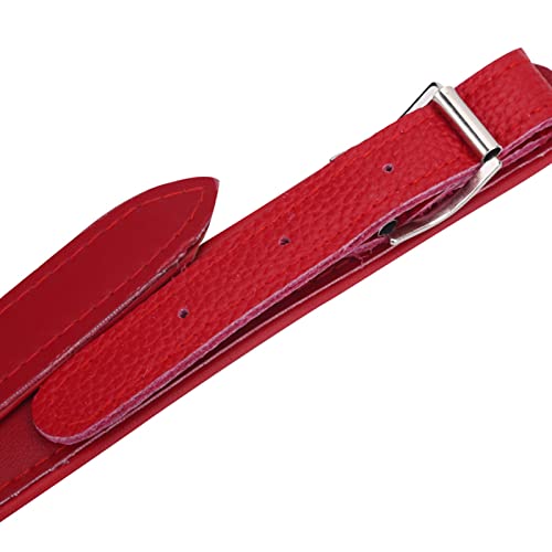 Wakects Akkordeongurte Gepolsterte, Verstellbare Akkordeongurte Bassgurte PU-Schultergurte für 16 Bis 120 Bässe(Rot)