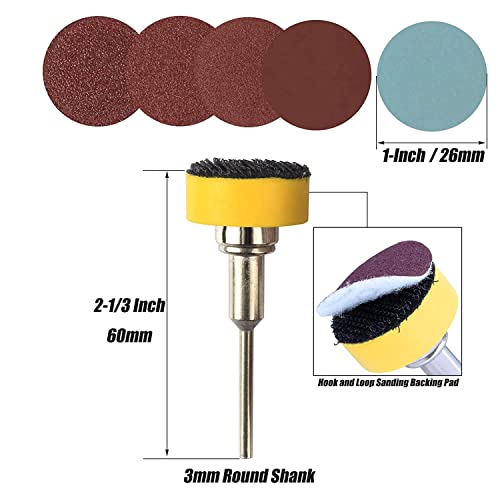 Gasea 100pcs 1 Inch/25mm Sanding Discs Pad with 1/8” Shank Backing Pads Plate Holder Kit - Image 2