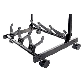 Rocktile Multistand Stand de 3 Guitares avec roulettes pour guitares E/A - Les Beatles, Paul McCartney, John Lennon, RIngo Starr, George Harrison Rocktile Multistand Stand de 3 Guitares avec roulettes pour guitares E/A – Image 2