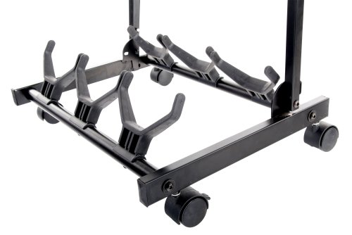 Rocktile Multistand Stand de 3 Guitares avec roulettes pour guitares E/A - Les Beatles, Paul McCartney, John Lennon, RIngo Starr, George Harrison Rocktile Multistand Stand de 3 Guitares avec roulettes pour guitares E/A – Image 3