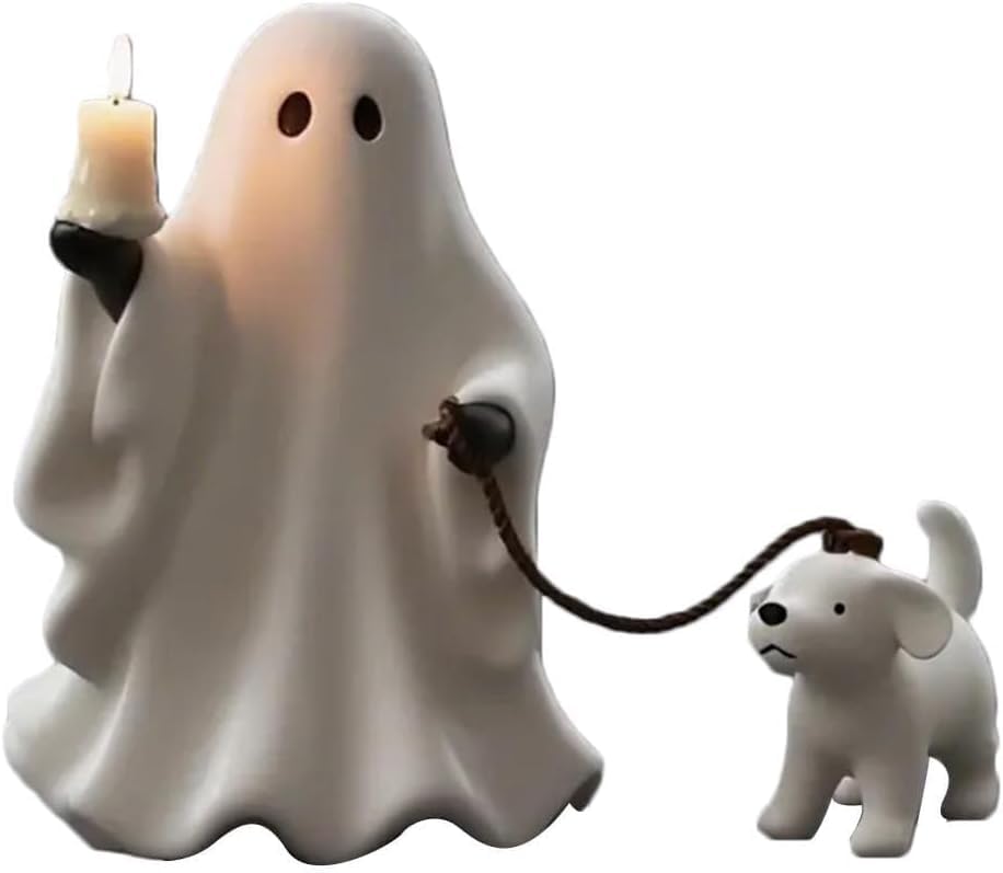 Bougeoir Specter en forme de chien fantôme pour décoration d'Halloween de maison