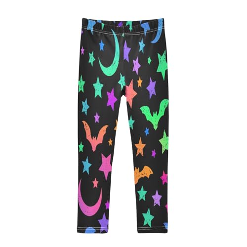 Toddler Girls Leggings Printed Yoga Pants Leggings Moon and Bat for Kids