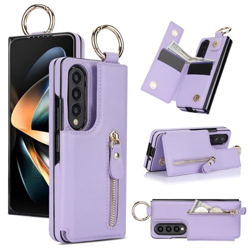 Housse Galaxy Z Fold 4 violette idéale pour voyager léger