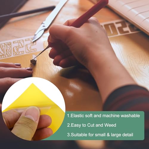 Vinyle HTV jaune facile à désherber et à couper pour projets textiles - 5