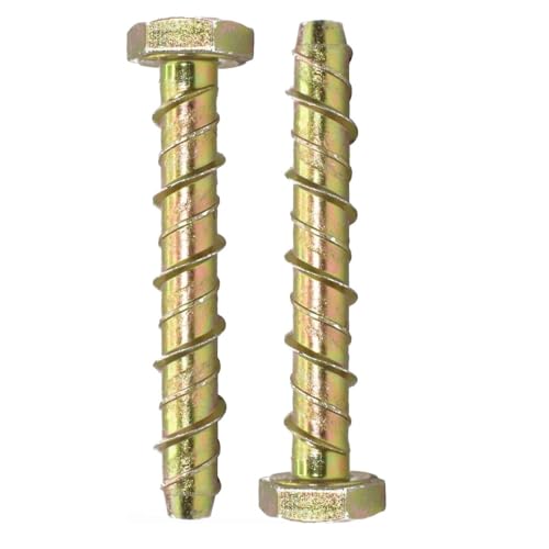 4x M10 x 150mm Masonry Anchor D Bolts, Concrete Anchor Bolt Screw with Hex Head, Heavy Duty Self-Tapping Masonry Fixing, Screws Directly into Concrete, Brick, Block, Stone or Wood