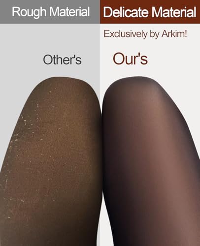 Arkim Fleece Lined Glossy Black Sheer Tights Women,Crotch 1 Seam Line Translucent Thermal Tights Winter Leggings2