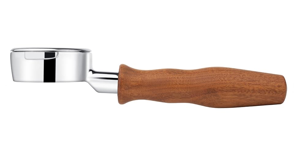 LILQ 58mm Bottomless Naked 2 Ears Portafilter Compatible with E61 Grouphead Machines– Includes 18–20g Basket (Rosewood)