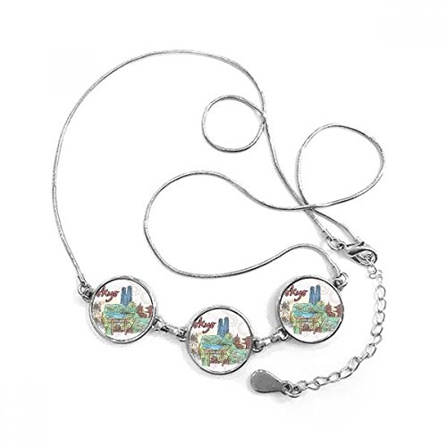 Pendentif rond Tokyo fait main collier chaîne idéal pour vos tenues d'inspiration nippone