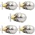 Probrico Brushed Nickel Passage Door Knobs Round Handles for Hall or Closet Knobs Keyless Hardware, 5 Pack