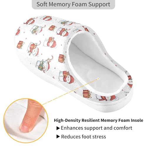 Fuzzy Memory Foam Slippers for Women/Men Snowman Gift Pattern Fluffy Winter House Shoes Indoor and Outdoor3