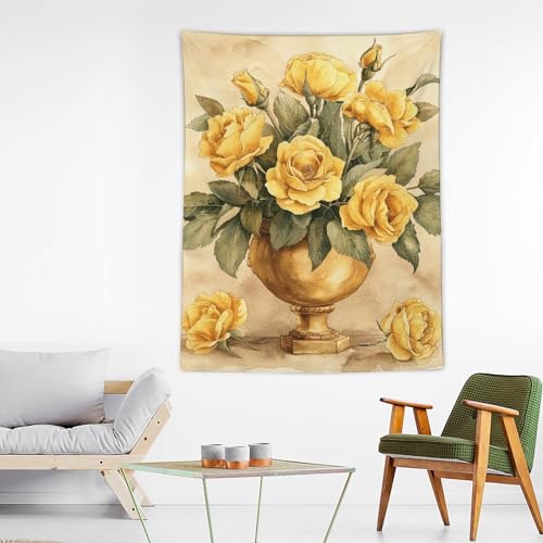 Tapiz para colgar en la pared BTCOWZRV con jarrón dorado y póster estético