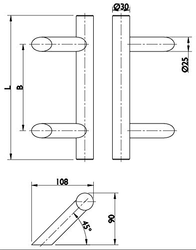GedoTec® Rivestimento porta a gomito Acciaio inox