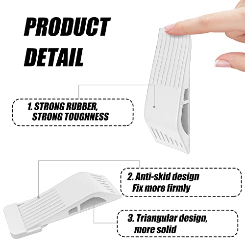 Door Stoppers, 6 Pack Rubber Door Stops For Bottom Of Door, Security Wedge Door Stops With Holder, Works On All Floor Types(White) #TOP3