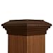 6x6 Post Cap - (Nominal) Mocha Brown Flat Top - 10 Year Warranty!