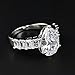 Someki Cubic Zirconia Rings Statement Fashion Silver Rings size 6 Wedding Ring Engagement Ring Anniversary Birthday Gifts for Women