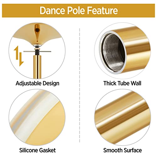 image for Yaheetech Professional Stripper Pole Spinning Static Dancing Pole Port