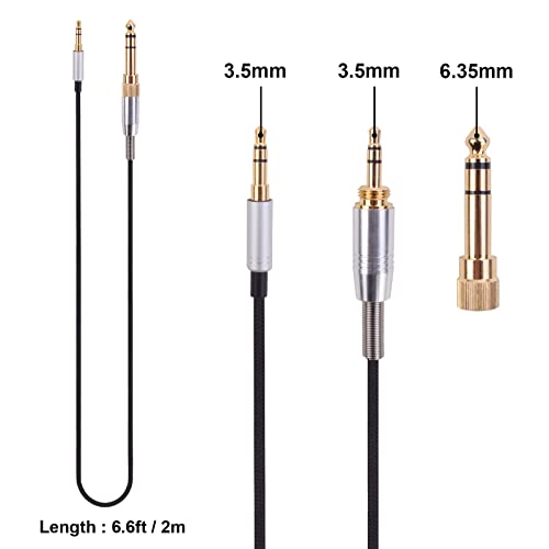 Cable de audio reemplazo con adaptador 6.35mm y doble 3.5mm 2m miniatura 2