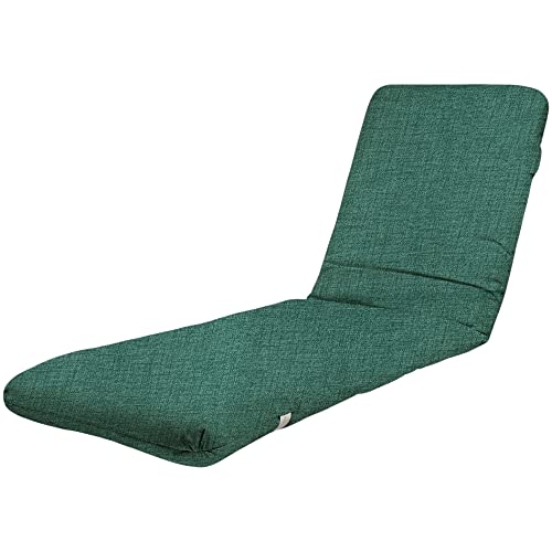 TIENDA EURASIA   Colchoneta para Tumbona de Jardin   Cojin Tumbona Acolchado Relleno de Fibra   Funda de Tela con Cremallera Lavable (180 x 50 cm, Verde Botella)