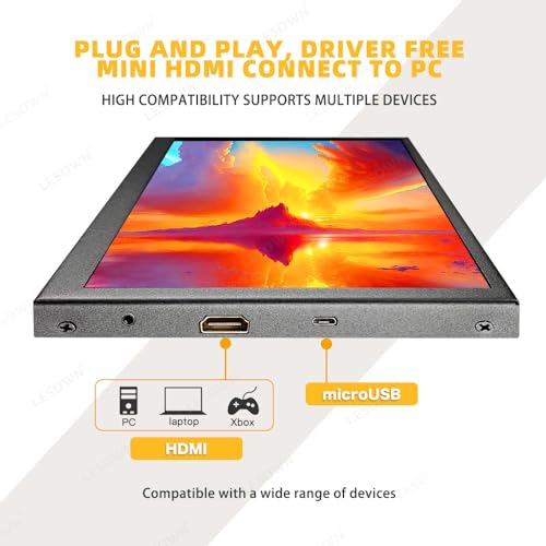 10 inch Monitor Touchscreen Small HDMI Portable Display 1024x600 IPS Computer 10.1 inch Secondary Screen Mini Monitors for Windows Mac Laptop PC - Image 3