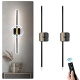 Starstrips 29.5″ Battery Operated Wall Sconce Set of 2 with Remote Control, 10,000mAh Rechargeable Wall Light, Removable, 360°Rotation, Adjustable Color Temperature Lighting for Hallway, Living Room